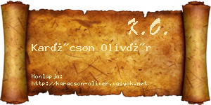 Karácson Olivér névjegykártya