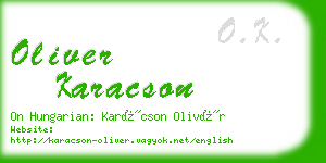 oliver karacson business card